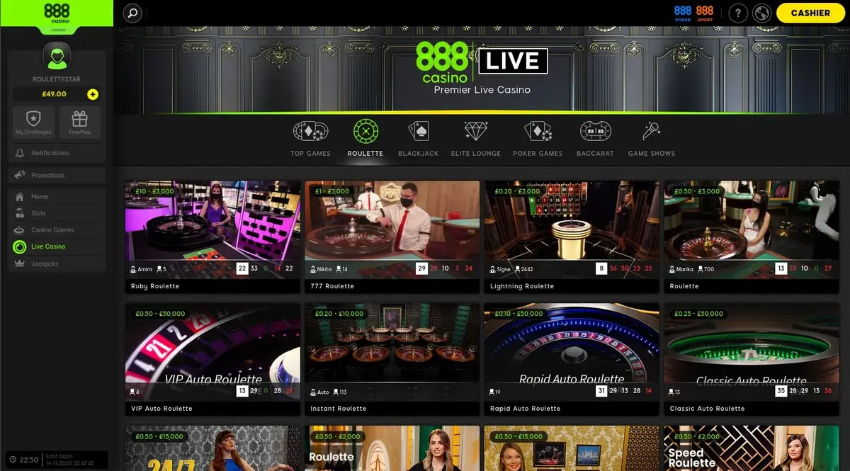 888 Casino screenshot